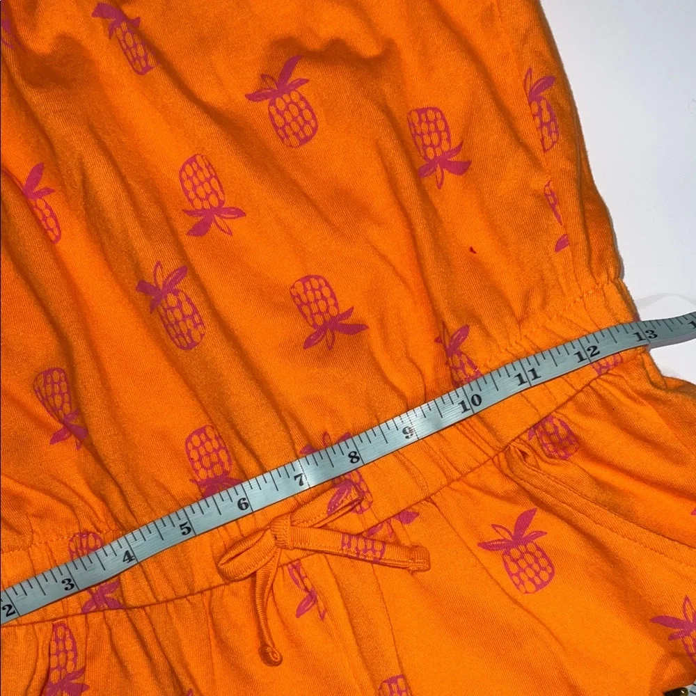NWT Cat & Jack Orange Romper with Pink Pineapple Print size 14 - Picture 6 of 7